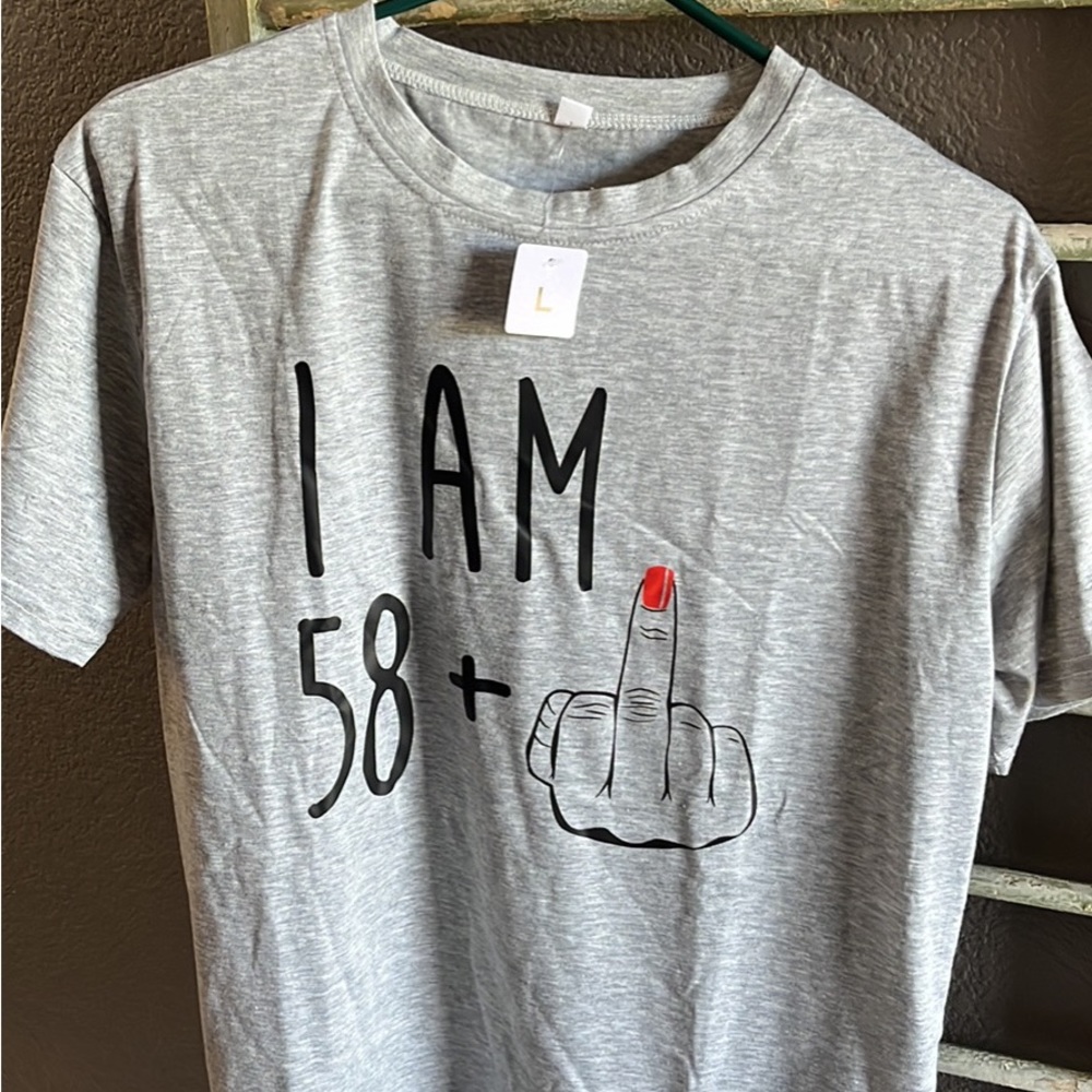 Birthday Celebration shirt. 58 + 1 great for a fun time with friends.  $ 15 each
